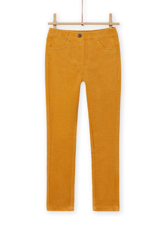 Pantaloni in velluto a costine gialli bambina MAJOVEJEG2 / 21W901N2PANB107
