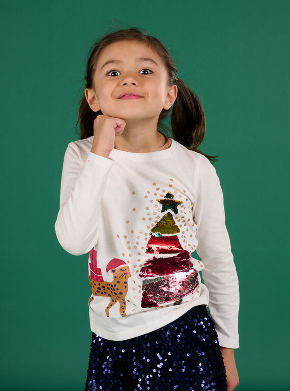 T-shirt natalizia bianca PANOTEE / 22W901V1TML001