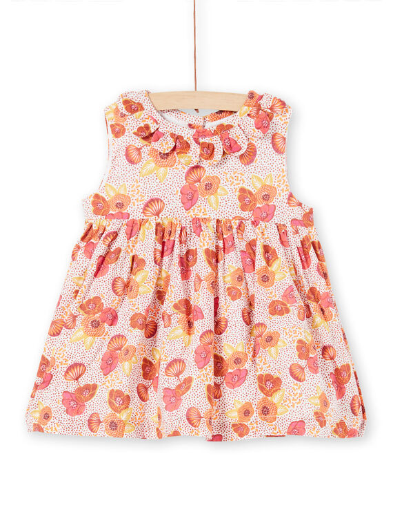 Abito rosa, ecrù e giallo con stampa a fiori e pois LITERROB2 / 21SG09V1ROB001