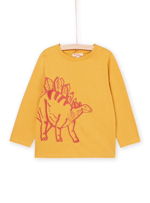 T-shirt maniche lunghe gialla con motivo dinosauro POJOTEE3 / 22W902B5TML106