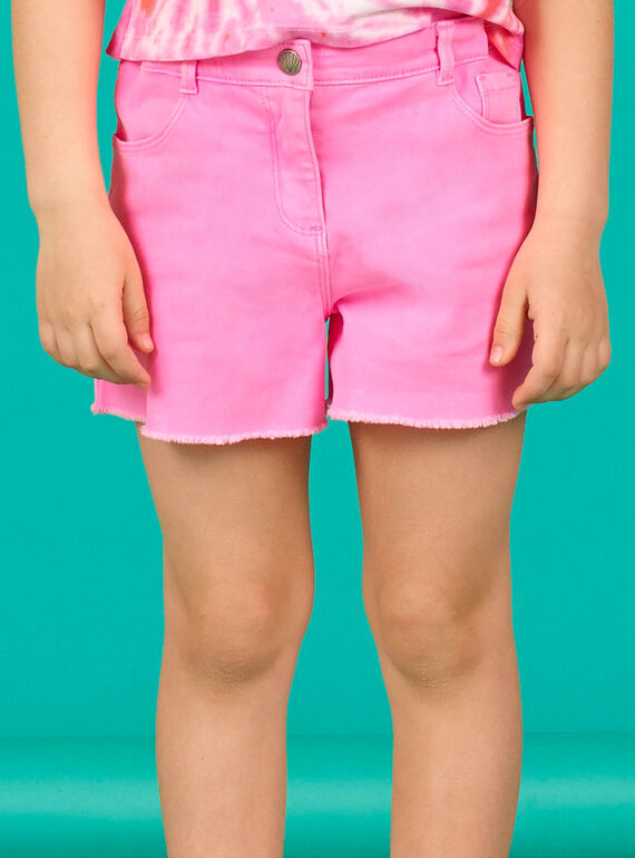 Shorts acide wash rosa fluo bambina LABONSHORT1 / 21S901W2SHOD311