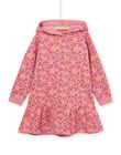 Abito felpato con cappuccio e stampa fiori PAPRIROB2 / 22W901P3ROBD318