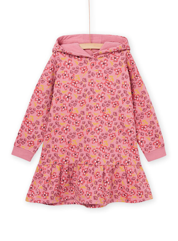 Abito felpato con cappuccio e stampa fiori PAPRIROB2 / 22W901P3ROBD318