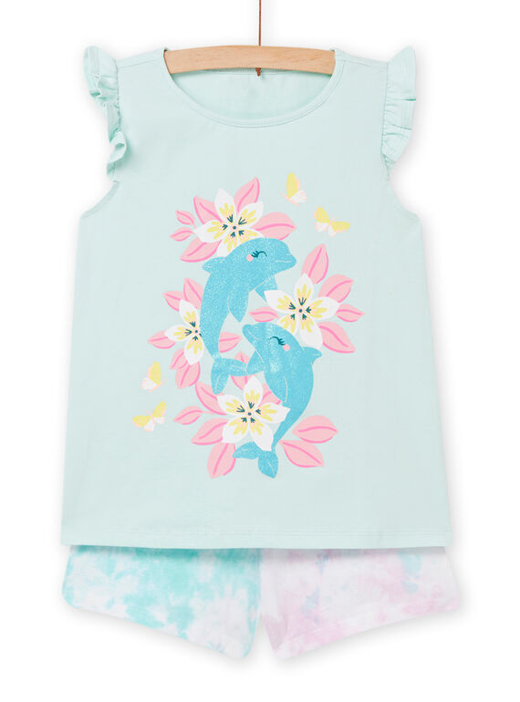 Pigiama blu ghiaccio e rosa bambina NEFAPYJDOL / 22SH11H4PYJ219