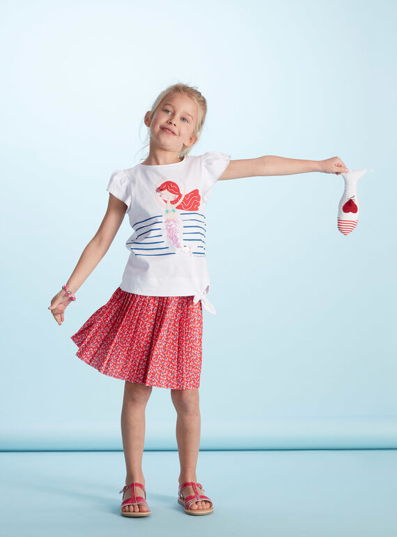 Gonna in jersey plissé con stampa a fiori JACEAJUP1 / 20S901N1JUPF506