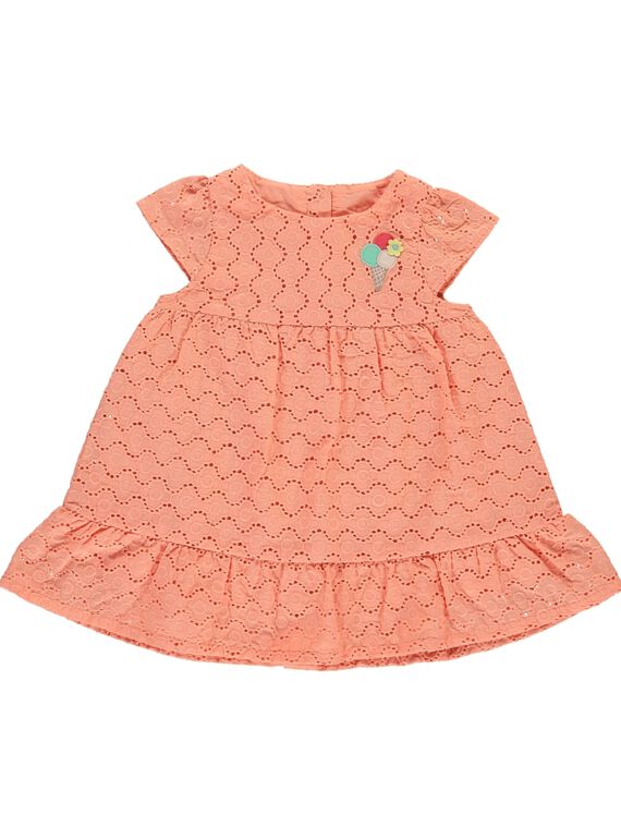 Baby girls' embroidered dress CIBUROB3 / 18SG09K1ROB401