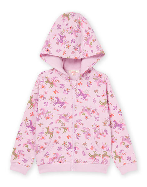 Giacca sportiva rosa con cappuccio PAJOHAUJOG3 / 22W901D1JGHH700