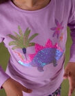 T-shirt maniche lunghe motivo dinosauro in paillettes magiche viola PAKATI2 / 22W901L1TML326