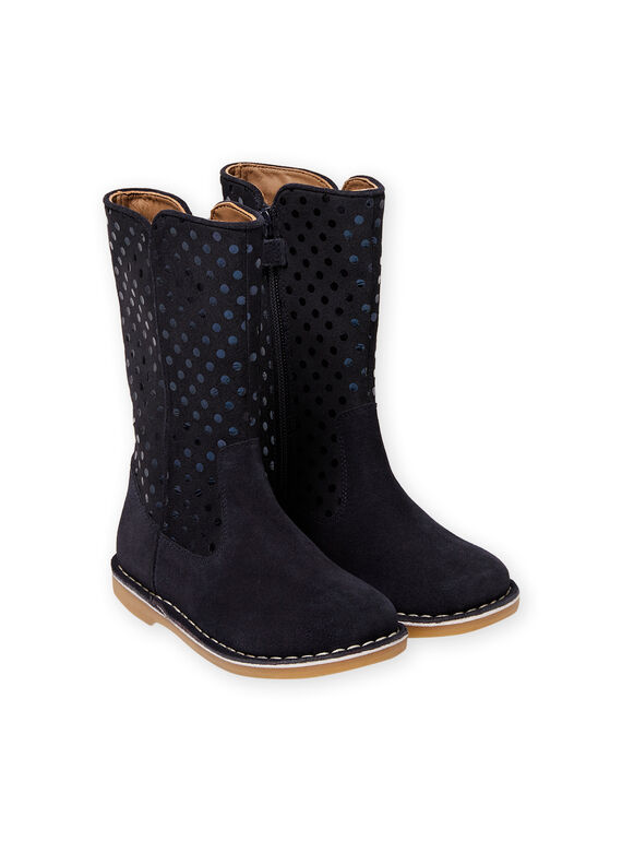 Stivali alti navy a pois tono su tono bambina MABOTTEJU / 21XK3582D10070