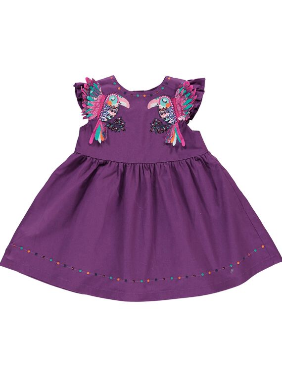 Baby girls' short-sleeved dress CIGAUROB3 / 18SG09L3ROB710