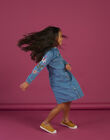 Abito in jeans blu con ricami a fiori sulle maniche RAMAGROB3 / 23S901T2ROBP272