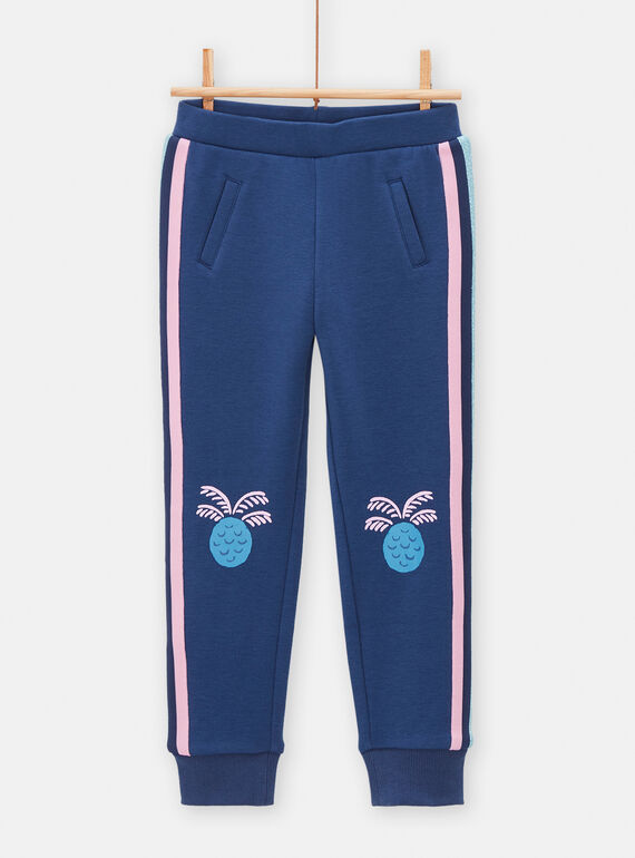 Pantaloni bambina felpati e foderati blu TADEPANT / 24S901J1PANC220