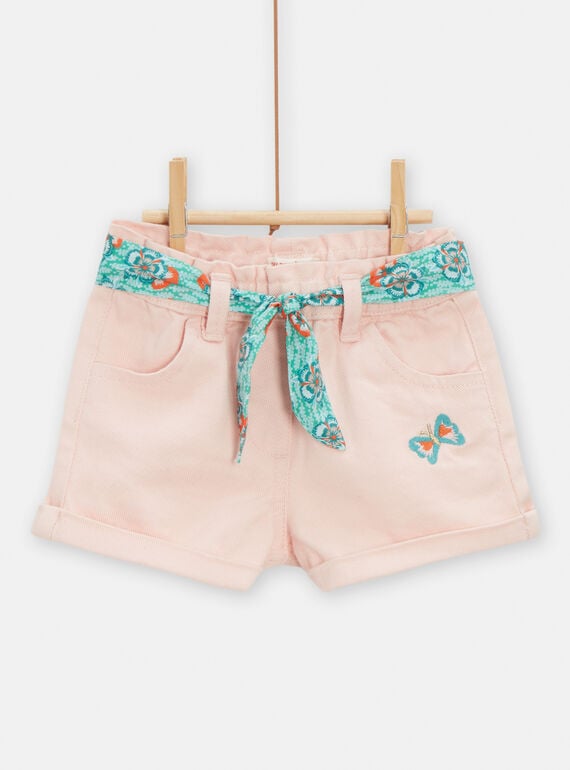 Shorts in denim rosa neonata TICOSHO / 24SG09N1SHOD329