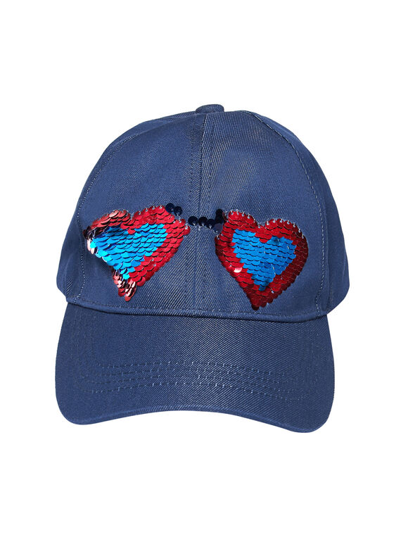 Cappellino bambina in denim navy con paillettes double face JYAGRACAP / 20SI01E1CHAP271