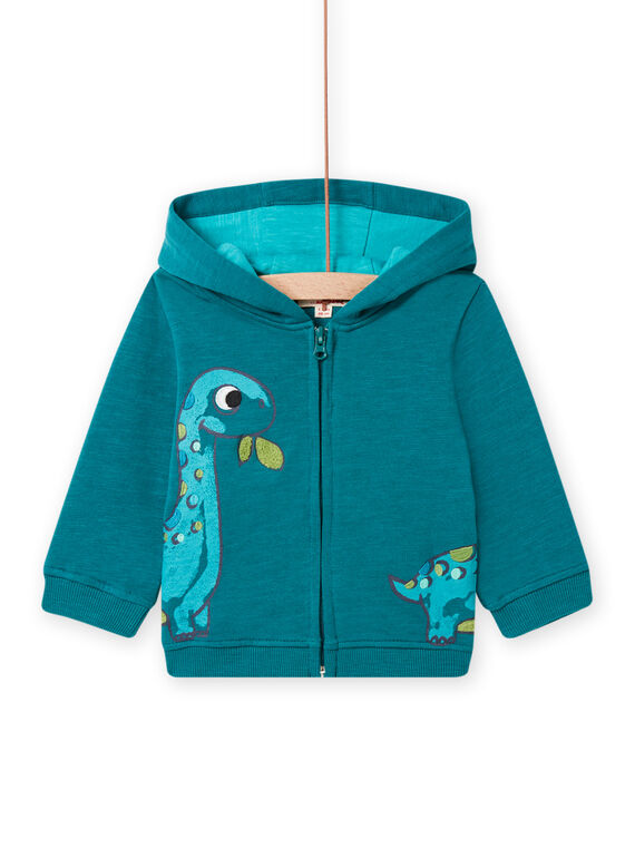 Cardigan petrolio motivo dinosauro neonato NUGAGIL / 22SG10O1GIL714