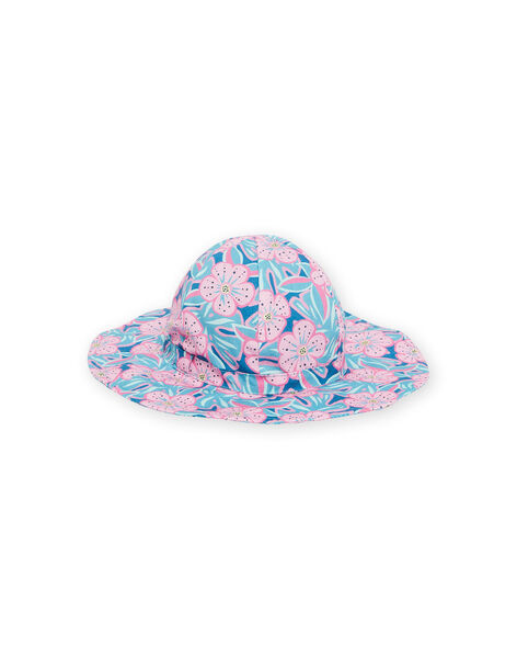 Cappello petrolio con stampa a fiori neonata NYIFICCHA / 22SI09C4CHA215