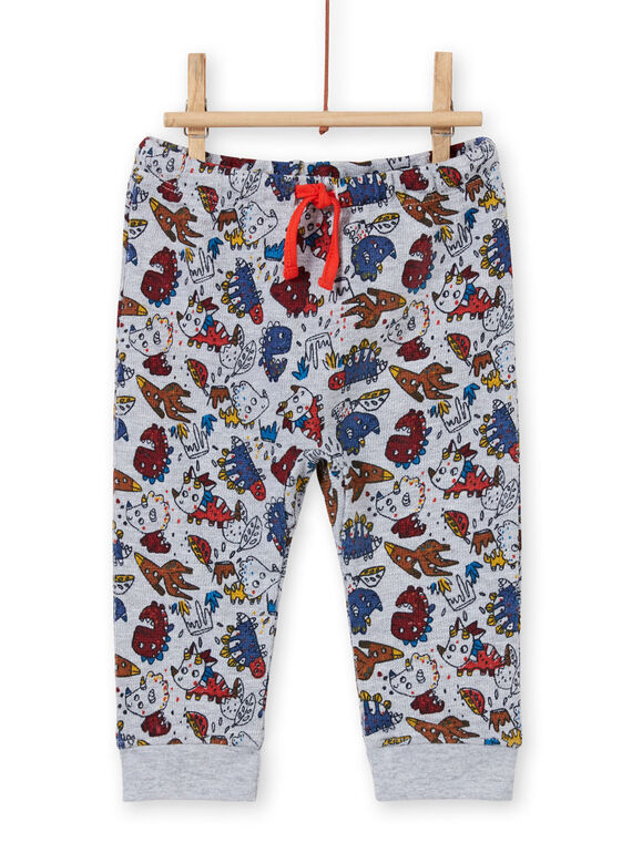 Pantaloni grigio melange con stampa dinosauro neonato MUPAPAN1 / 21WG10H2PAN943