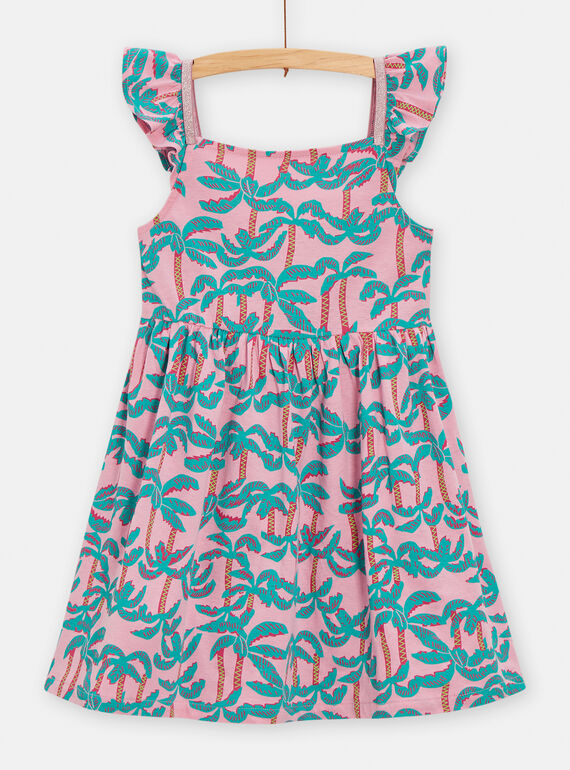 Abito rosa con stampa palma bambina TAPLAROB3 / 24S901S3ROB318