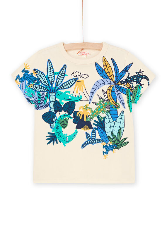 T-shirt crema con motivi giungla ROBALTI3 / 23S902W1TMCA002