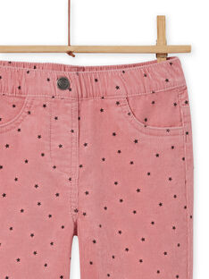 Pantaloni in velluto a costine rosa a pois bambina MAJOVEJEG3 / 21W901N3PANH700