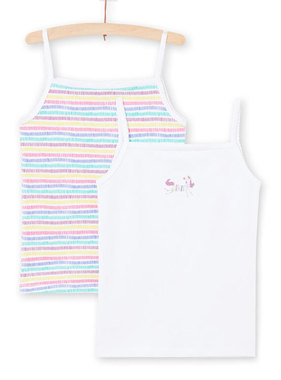 Set 2 canottiere bianco e multicolore assortite bambina MEFADELIC / 21WH11B1HLI000