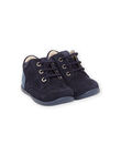 Stivaletti bicolore in crosta di pelle blu PUBOTIBICO / 22XK3875D0F070