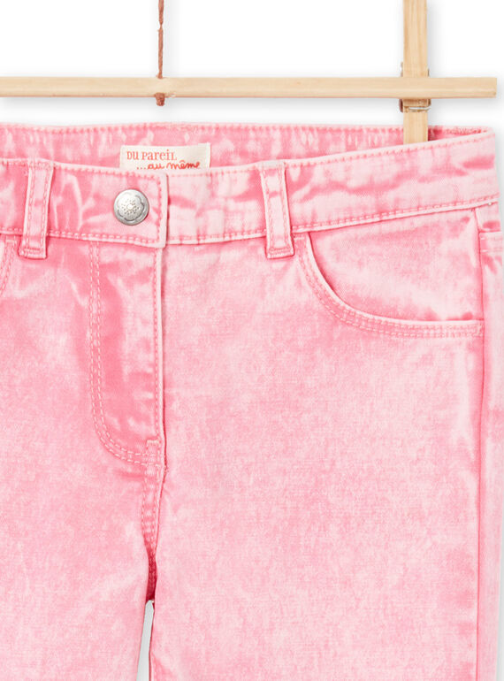 Jeans rosa effetto acide wash bambina MAKAJEAN / 21W901I1JEAD305