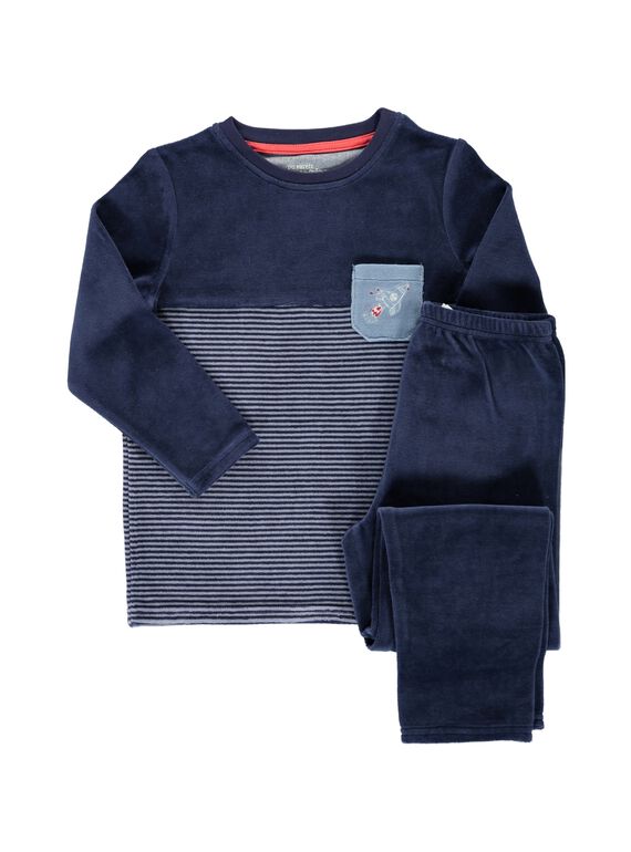 Boys' velour pyjamas BGPYJBICO / 17WH12K9PYJ070