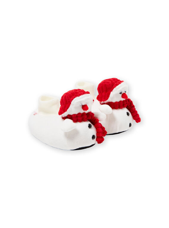 Pantofole 3D bianche pupazzo di neve bambino GGBOOTNEIG / 19WK36Z2PTD000