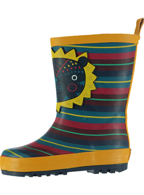 Stivali da pioggia a righe multicolore e leone neonato GBGBPRAY / 19WK38G2D0C010