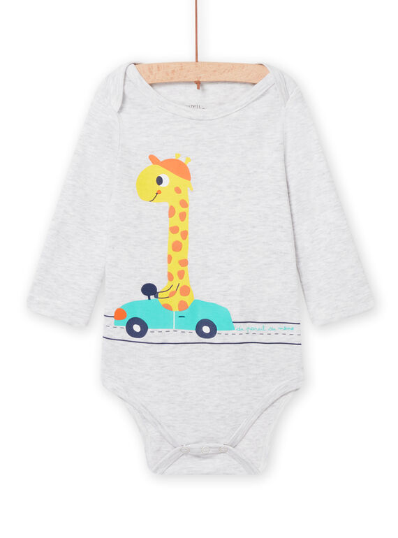 Body grigio melange motivo giraffa fantasia neonato NEGABODGIF / 22SH14I5BDLJ920