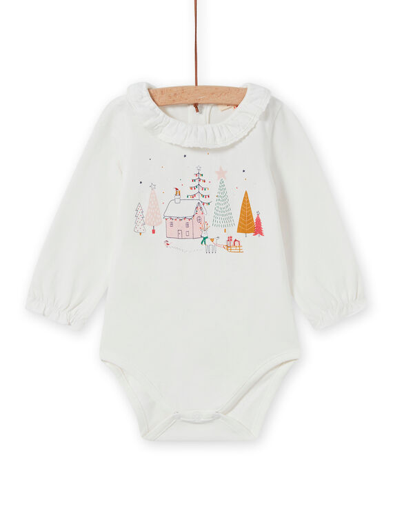 Body collo in voile motivo Natalizio fantasia neonata MINOBOD / 21WG09Q1BOD001