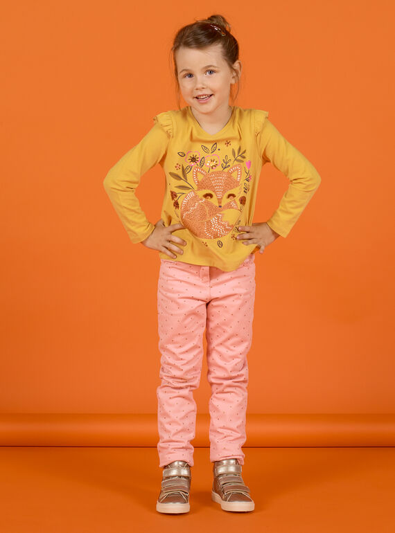 Pantaloni rosa antico a pois bambina MASAUPANT2 / 21W901P1PAN303