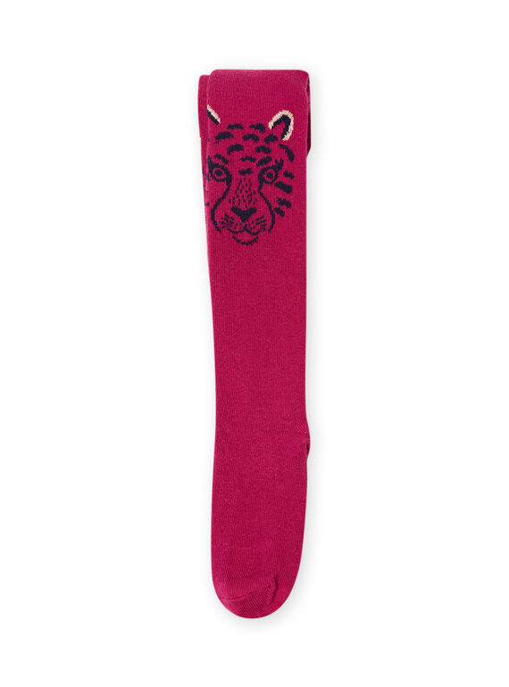 Collant rosa con motivi tigri bambina MYATUCOL2 / 21WI01K1COLD312