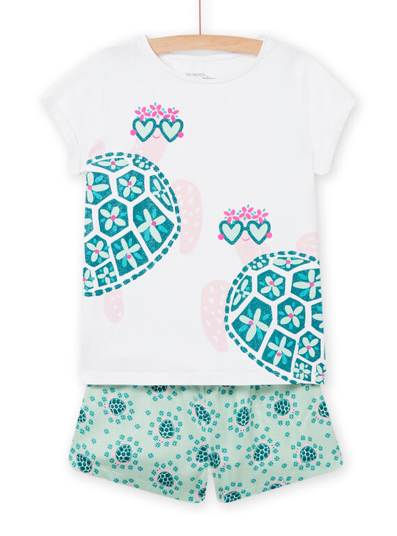 Pigiama bianco, blu e rosa bambina NEFAPYJTUR / 22SH11HBPYJ000