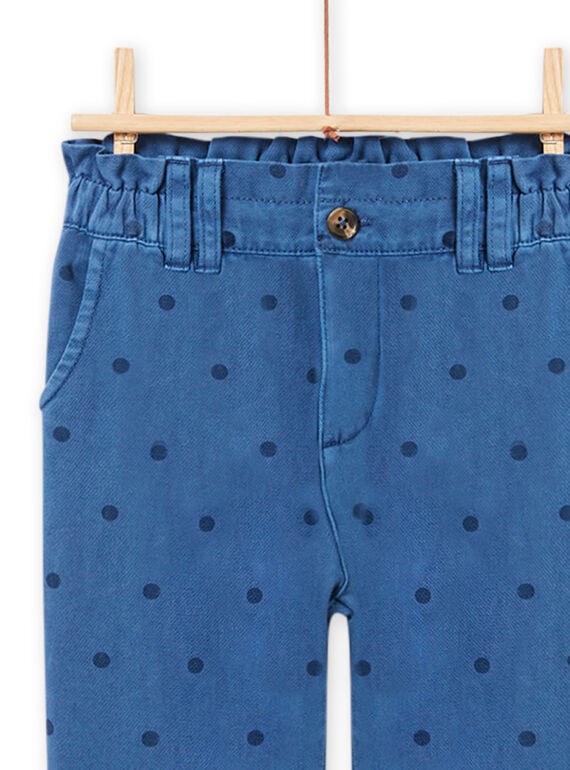 Pantaloni paperbag twill blu bondi stampa fantasia bambina NAGAPANT / 22S901O1PANC220