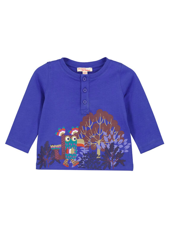 T-shirt collo alla tunisina in jersey iris neonato GUVIOTEE2 / 19WG10R2TML706