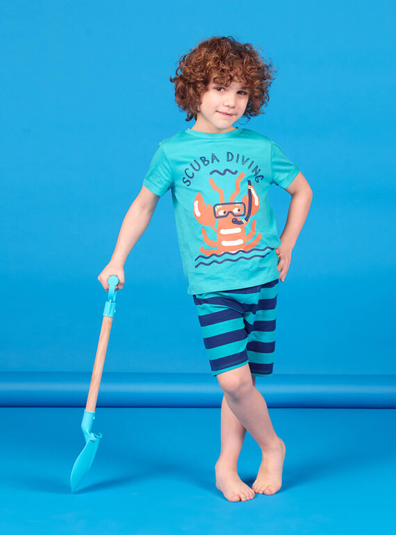 Completo da spiaggia turchese bambino LOPLAENS3 / 21S902T5ENSC215