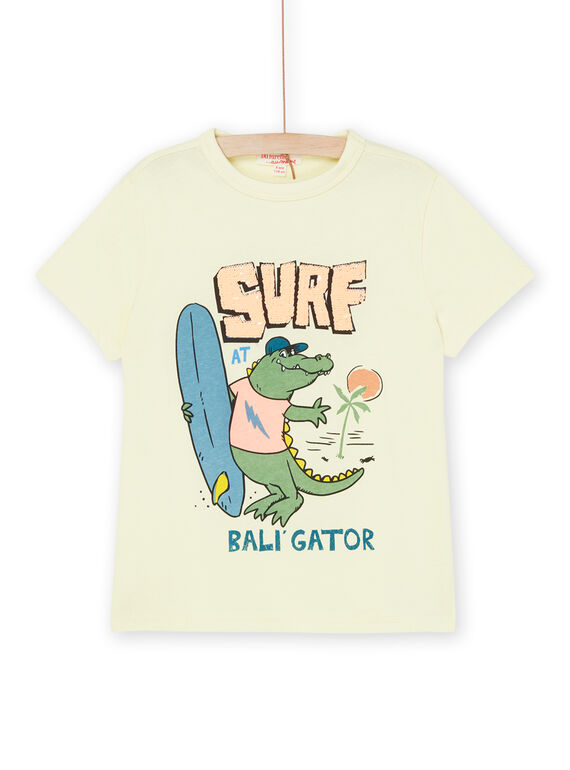 T-shirt gialla con motivo alligatore ROEXOTI1 / 23S902V3TMC103