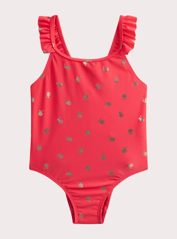 Costume da bagno intero arancione per bambina WYAMER2 / 25SI01NJMAIF507