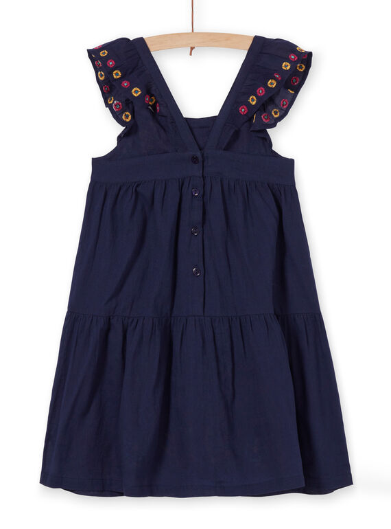 Abito navy stampa fiori colorati bambina LAMUMROB4 / 21S901Z2ROBC211