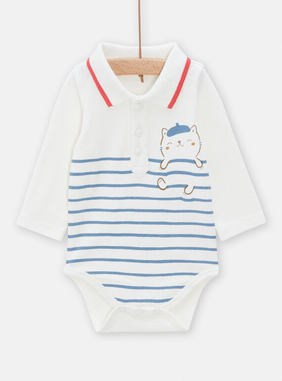 Body neonato panna con stampa a righe TOU1BOD2 / 24SF04H1BODA001