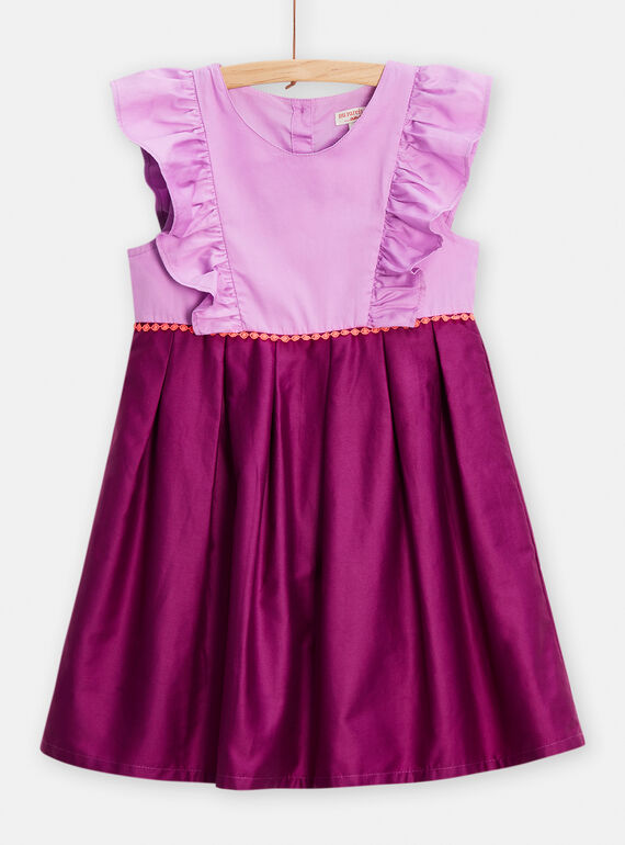 Abito bicolore viola bambina TAPAROB4 / 24S90123ROB326