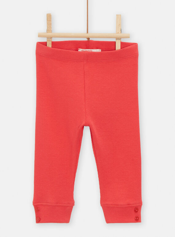 Leggings rossi a costine neonata TYICLULEG / 24SI09O1CALF505