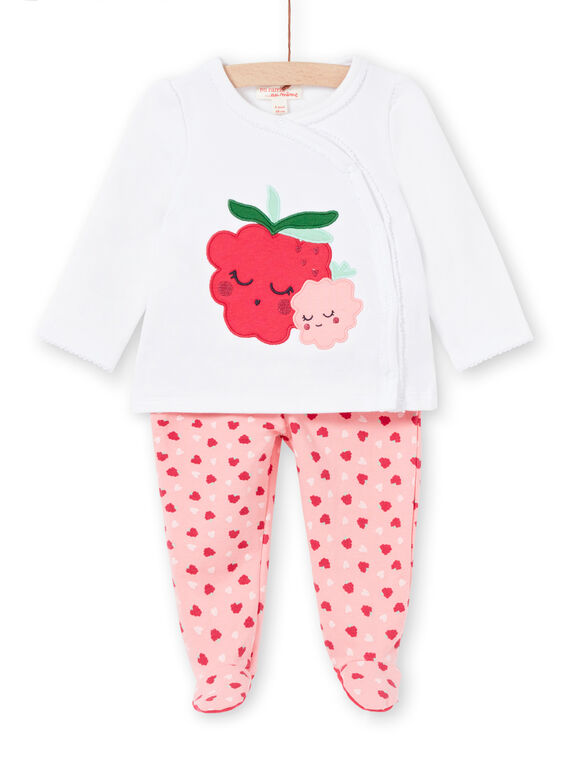 Pigiama corredo bambina felpato motivi lamponi LEFIPYJFRA / 21SH1351PYJD308