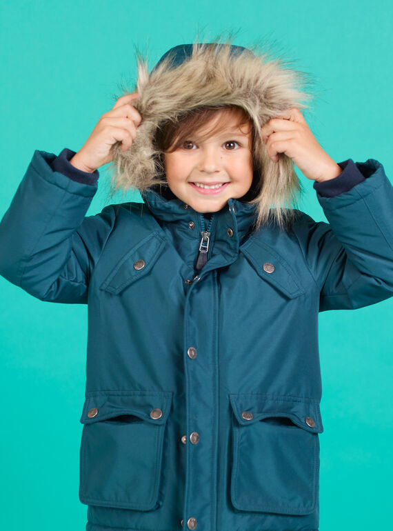 Parka tinta unita con cappuccio bambino MOGROPAR2 / 21W90251PAR716