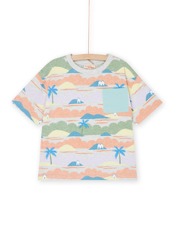 T-shirt multicolore con stampa paesaggio ROEXOTI2 / 23S902V2TMCJ920