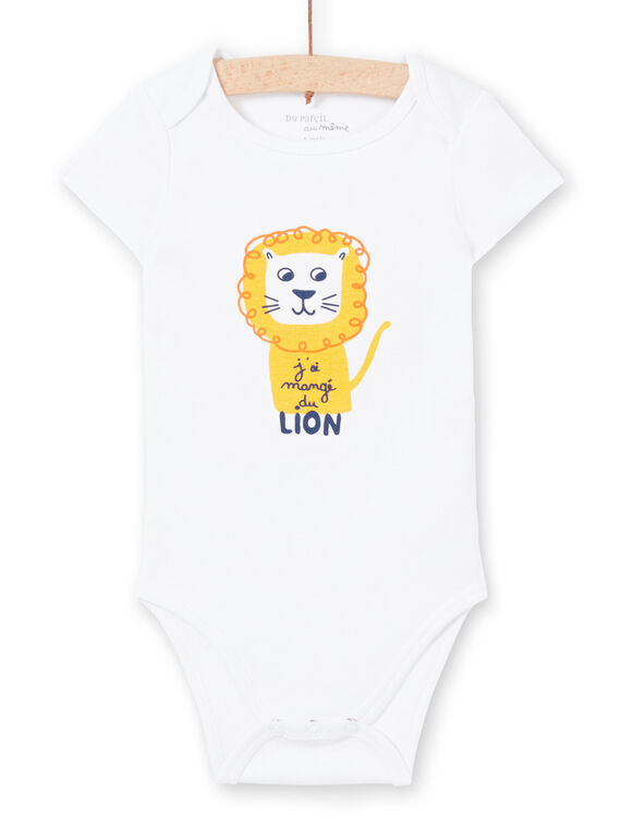 Body maniche corte bianco motivo leone neonato MEGABODLIO / 21WH14B4BDL000