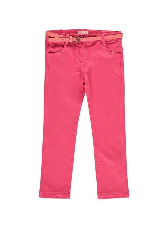 Girls' twill trousers CAHOPANT / 18S901E1PANF503
