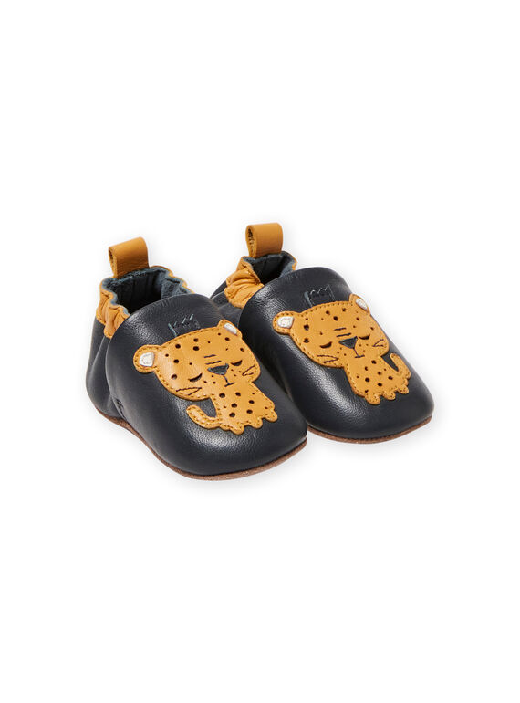 Pantofole in pelle blu motivi tigri neonato MUCHOLEO / 21XK3823D3S070